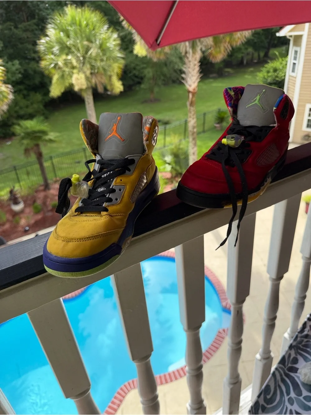 Jordan Men’s Athletic Shoes - Orange and Yellow Accents